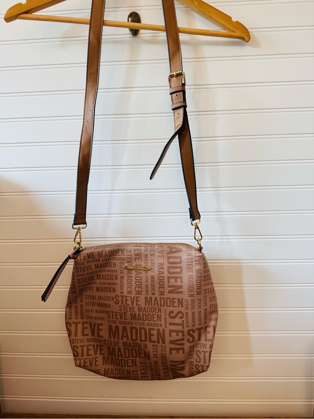 Steve Madden Brown Logo Crossbody Bag
